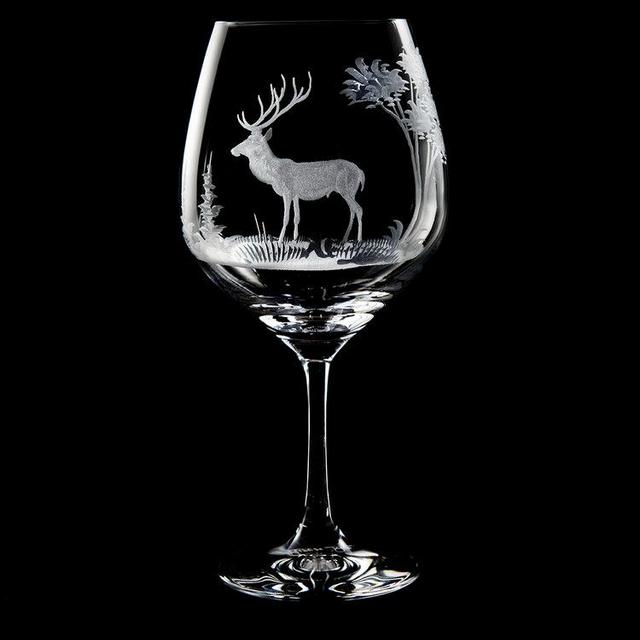 Queen Lace Crystal Stag White Wine Glass