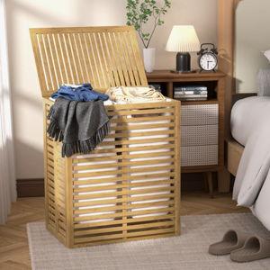 Donnell Bamboo Laundry Hamper with Handles