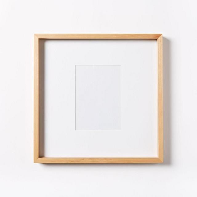 Thin Wood Gallery Frame, Wheat, 5"x7" (12"x12" Frame)
