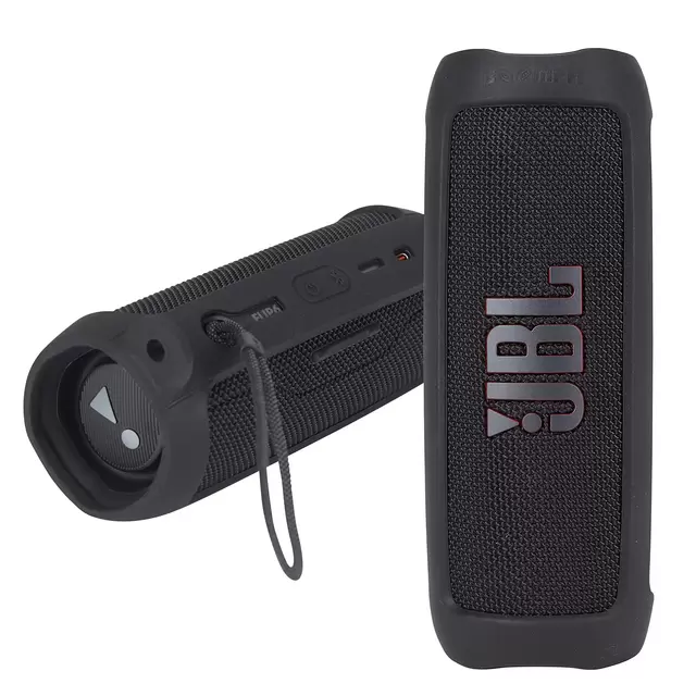 JBL FLIP 6 Portable Wireless Bluetooth Speaker IP67 Waterproof On-The-Go Bundle with Authentic Boomph Silicone Protective Case - Black