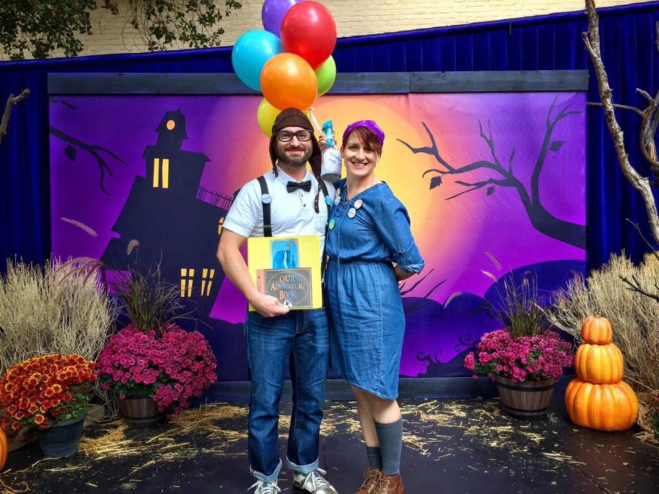 Our first Halloween together. We dressed as Carl and Elle from the Pixar film, UP.