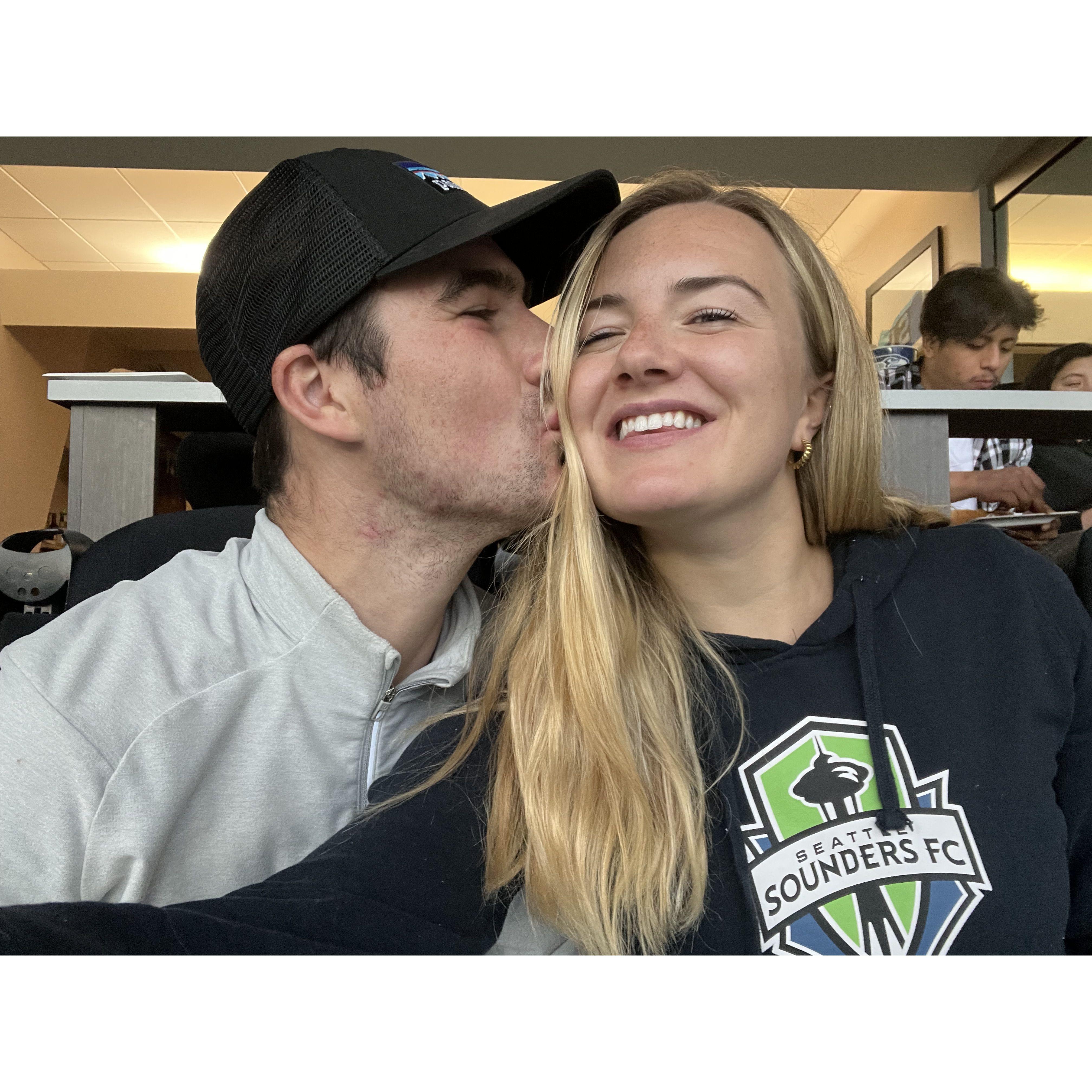 Jake and Olivia at a Sounders game