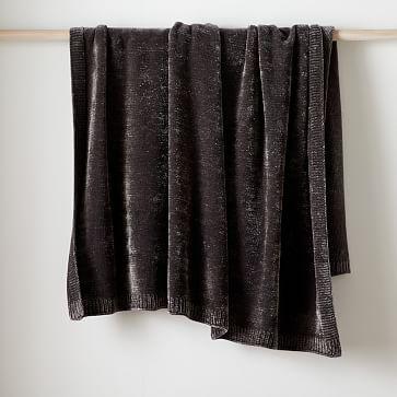 West Elm Luxe Chenille Throw, Gray