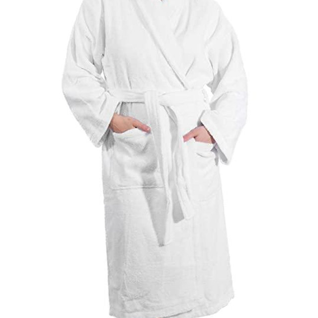 Classic Turkish Towels Luxury Shawl Terry Bathrobe - Hotel and Spa Robe Made With 100% Turkish Cotton