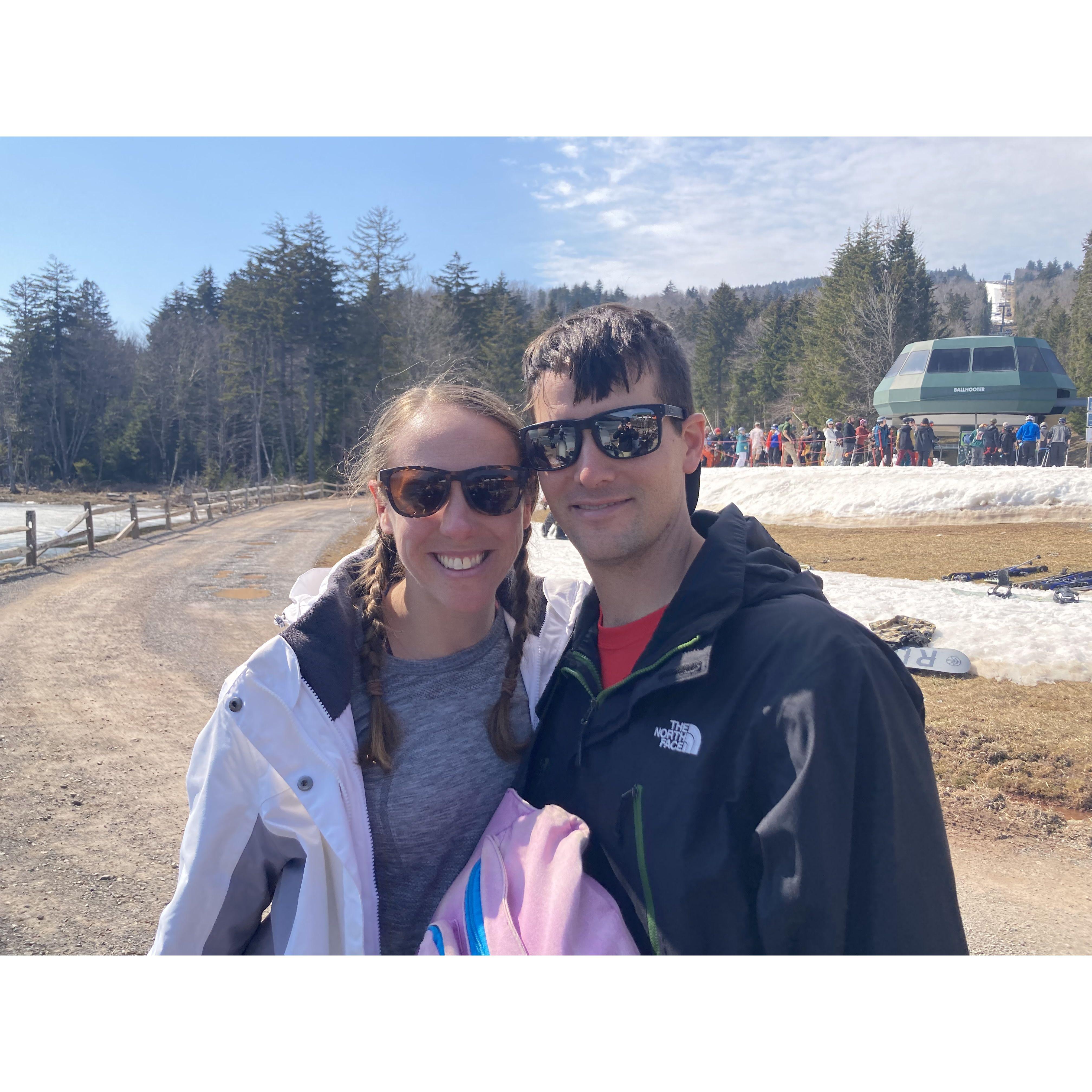 First ski trip in West Virginia - spring conditions made us go to Colorado the following year!