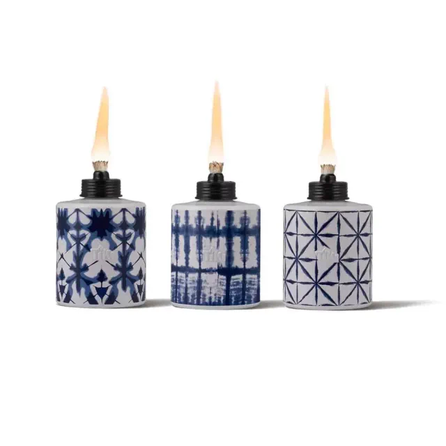5.75 in. Table Torch Glass Tiedye (3-Pack)