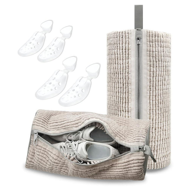 Shoes Laundry Bag for Shoes Sneaker Washing Machine Bag Shoe Washing Machine Bag, Reusable and Durable Zipper Shoe Washing Bag for All Shoe Types And Sizes(Light Brown 2Pcs)