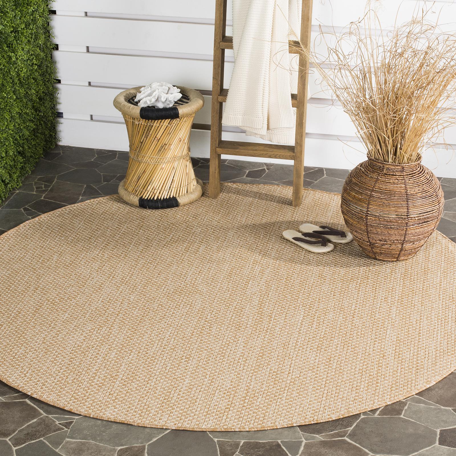 Safavieh Courtyard Carolann Indoor/ Outdoor Rug - 9' x 9' Square - Natural/Cream