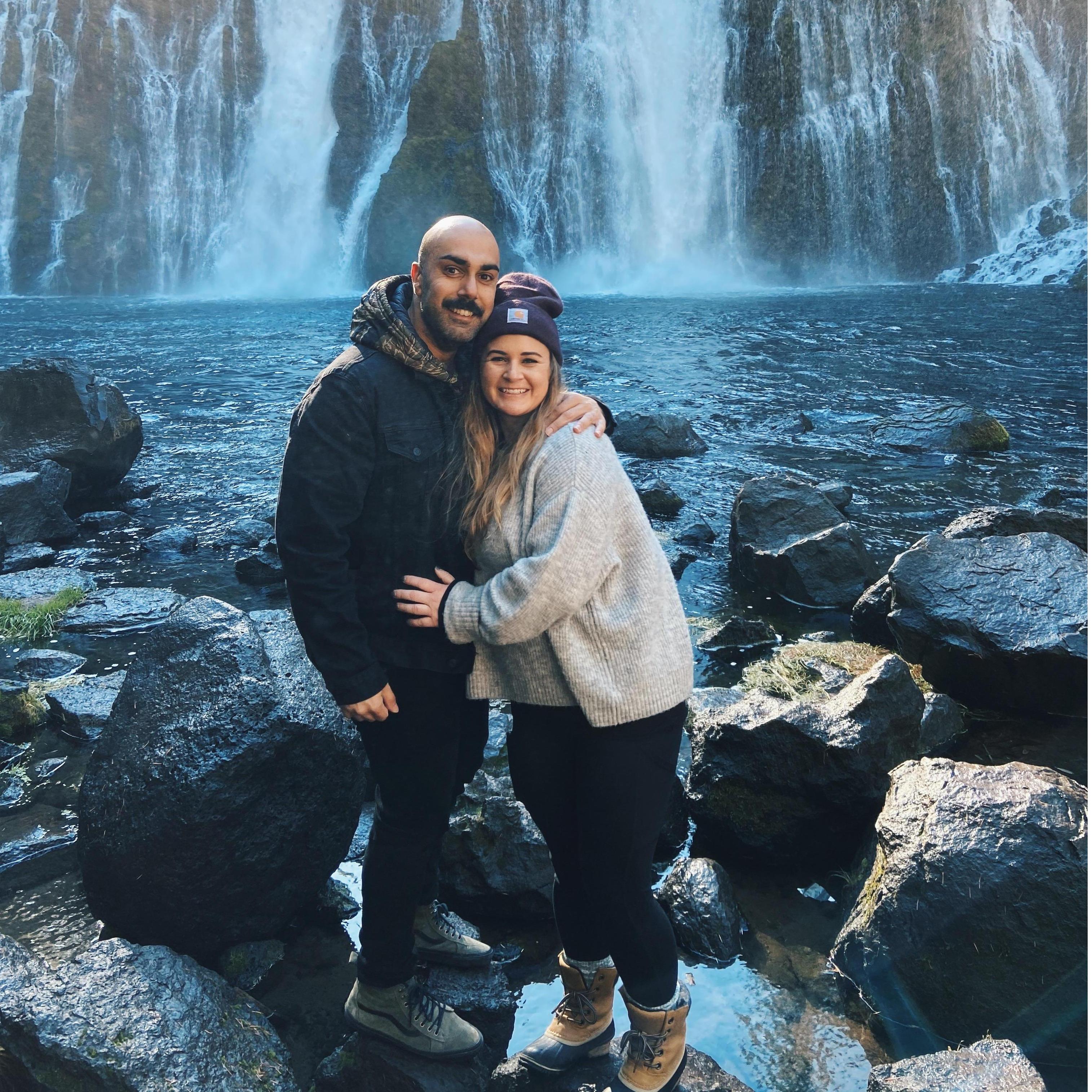 Burney Falls in California! This was also our first cross-country flight and vacation!