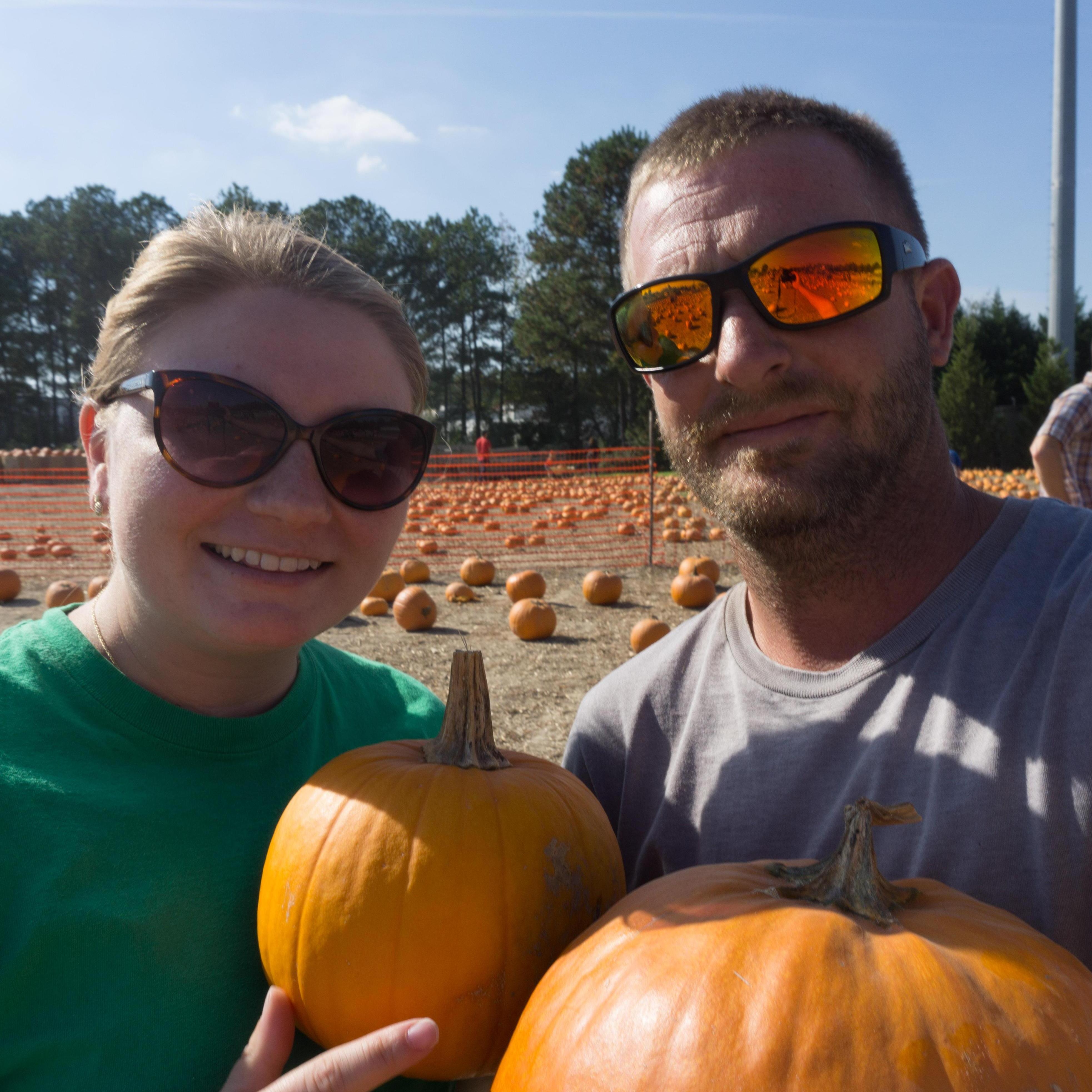 Picking our pumpkins
