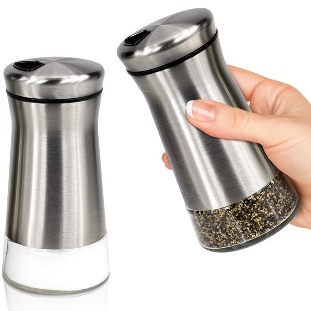 Gorgeous Salt and Pepper Shakers Set With Adjustable Pour Holes - The Perfect Dispensers for your Salts