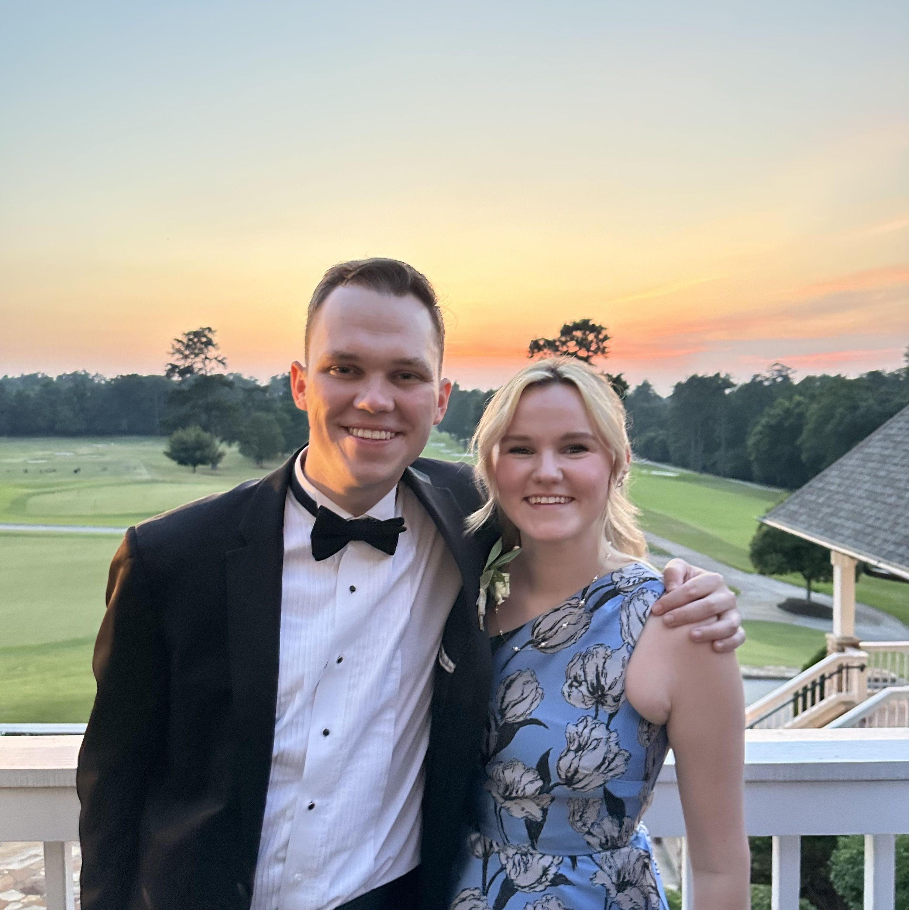Celebrating Justin's groomsman, John, and his wife, Bunny.