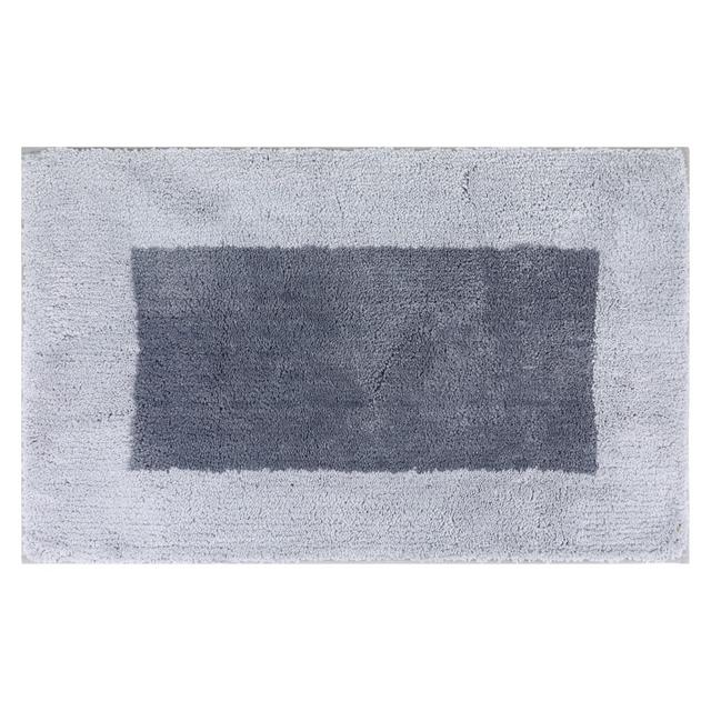 REGALWOVEN Polyester Non-Slip Absorbent Quick Drying Shaggy Fluffy Bath Mat 1 Pc Gray 16" x 24"
