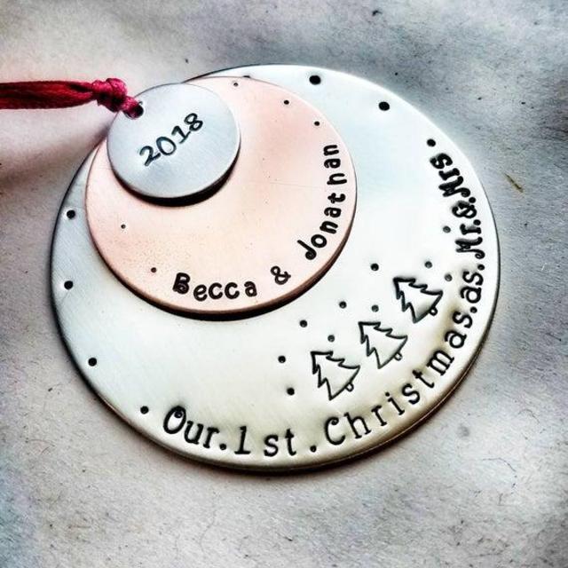 First married Christmas Ornament - Mr and Mrs Ornament - Our first Christmas as Mr and Mrs - First Christmas Married Ornament - Newlywed -