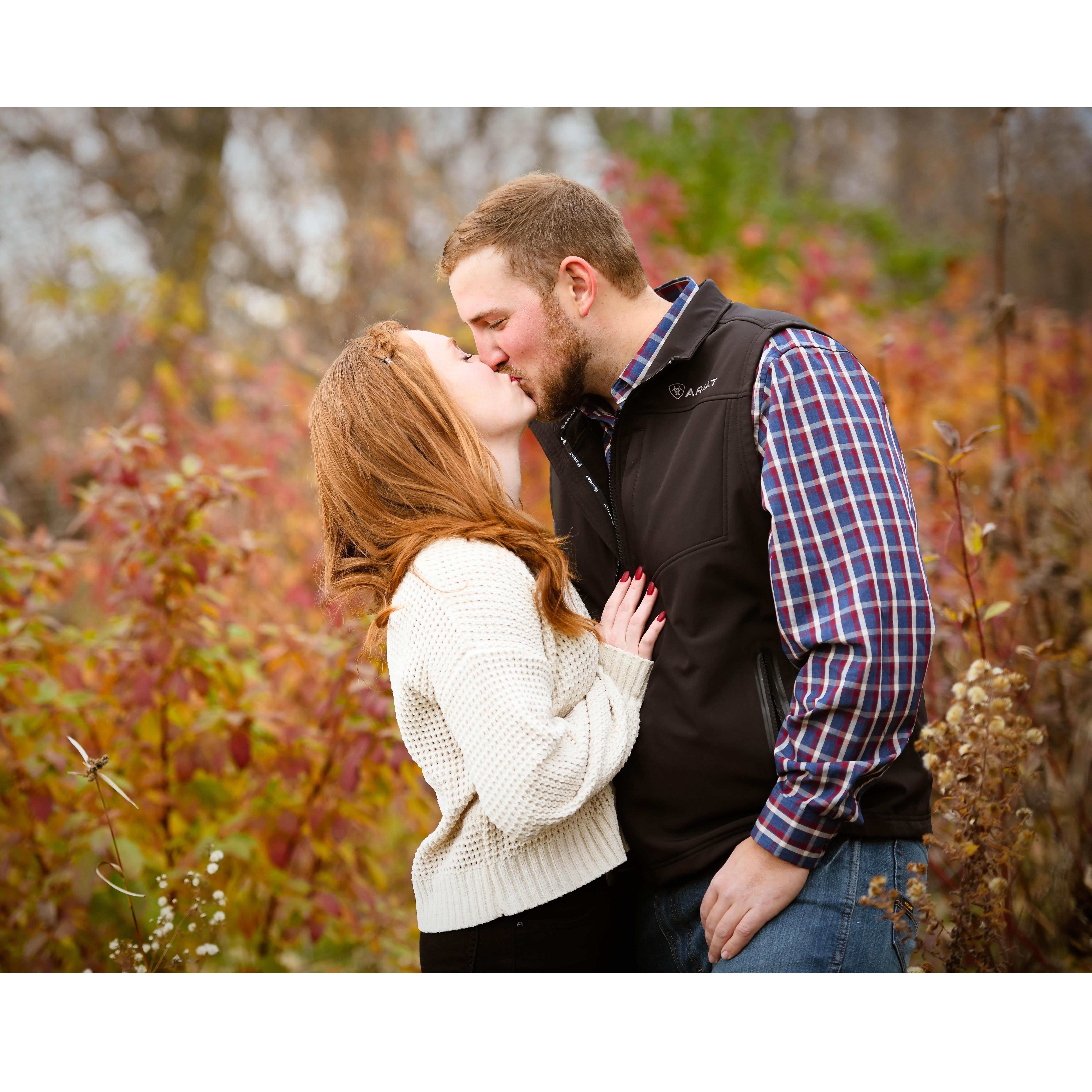 This kiss was unscripted! He also doesn't like when I show pictures of us kissing ;)