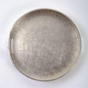 Wood + Lacquer Round Tray, 18", Silver