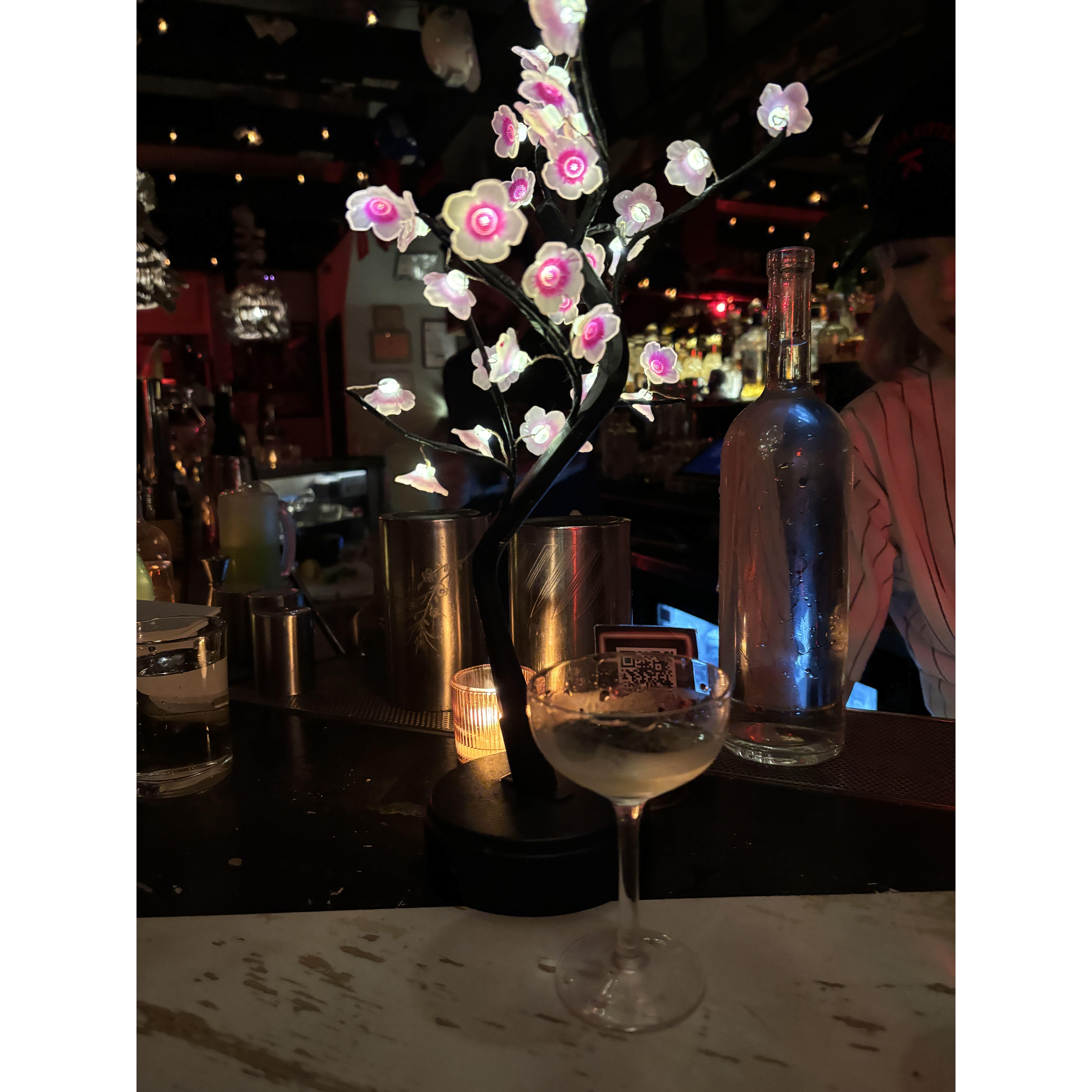 A bar we stumbled upon the night we got engaged. They gave us champagne and a little tree decoration to celebrate.