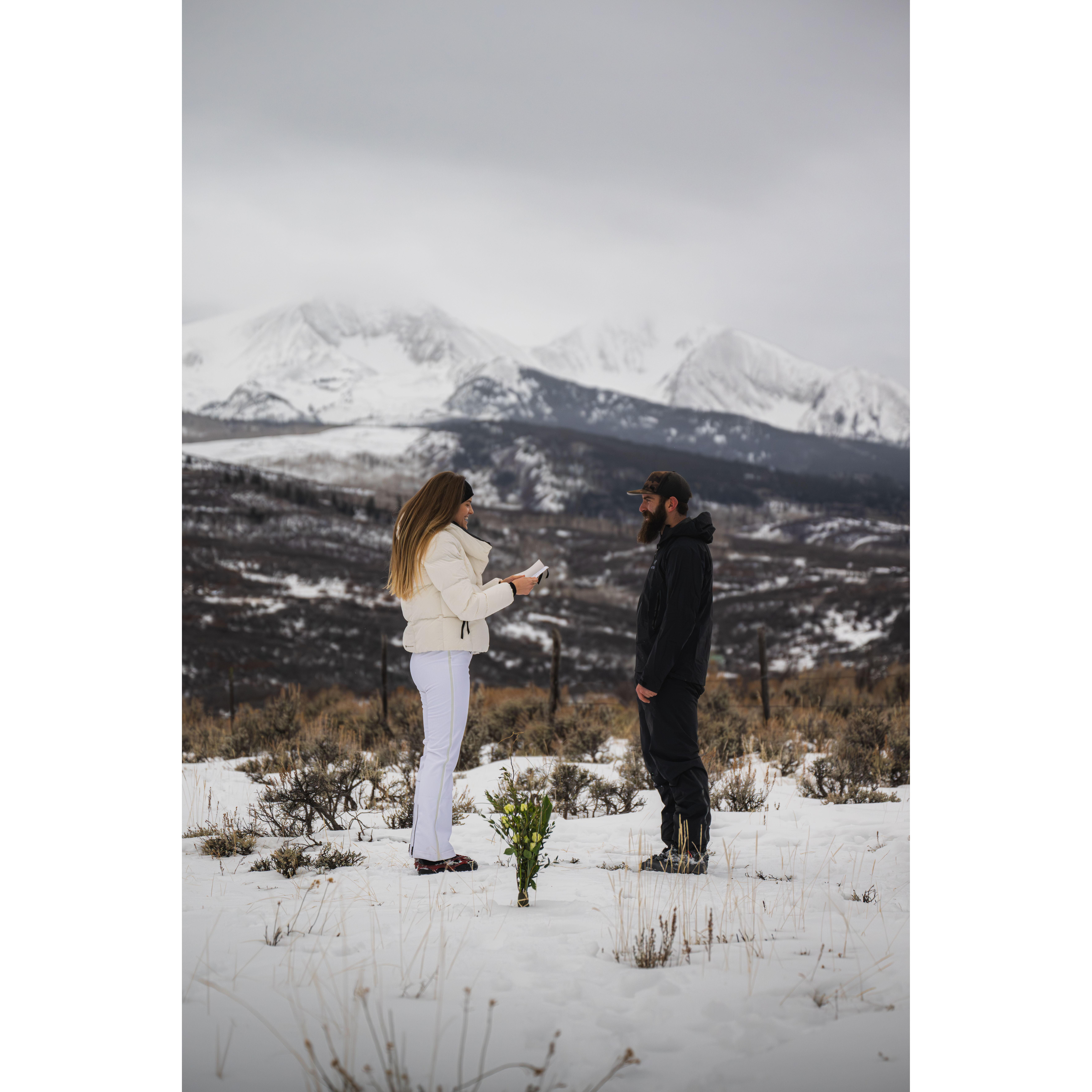 Michaela started us off in reading her vows