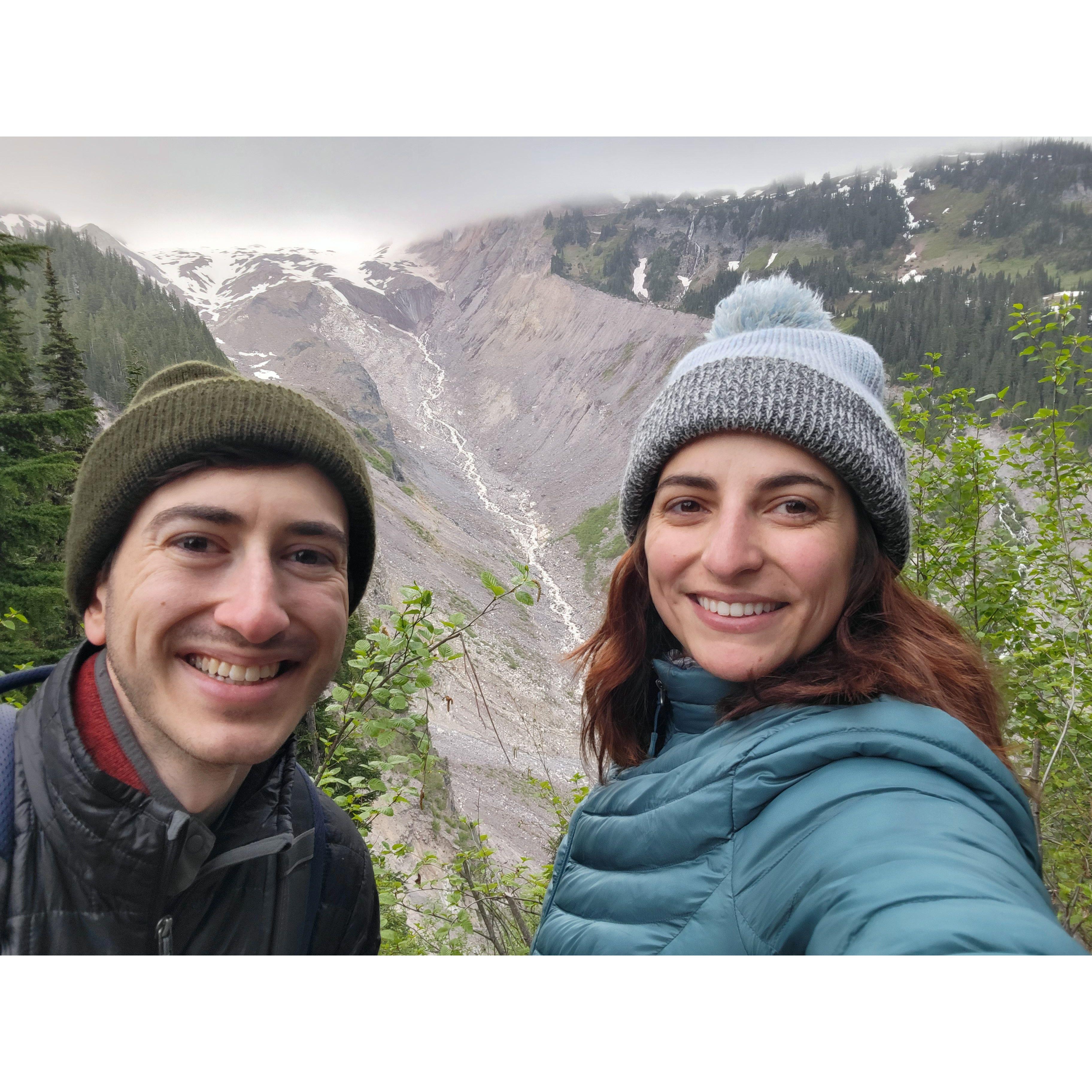 Chilling near a glacier at Mt. Rainer