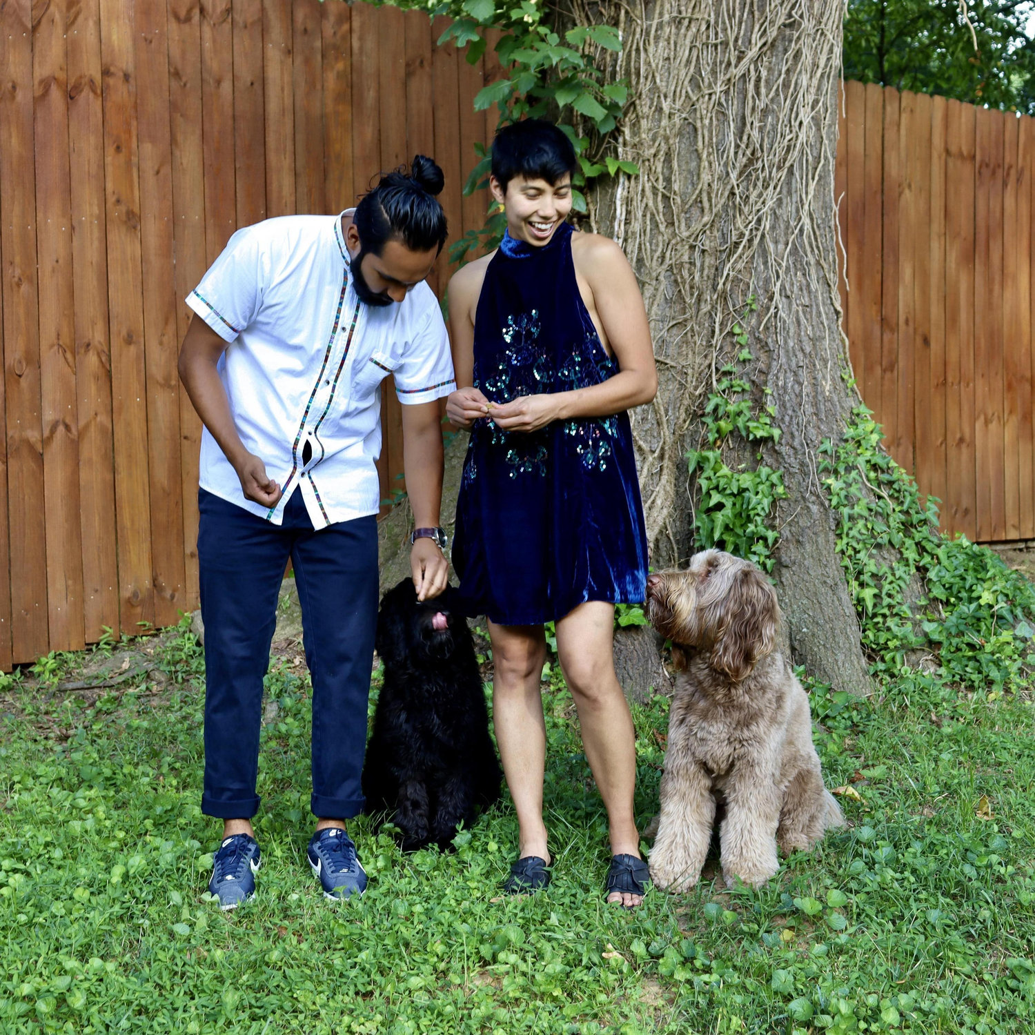 Backyard with our pups Zy and Thor.