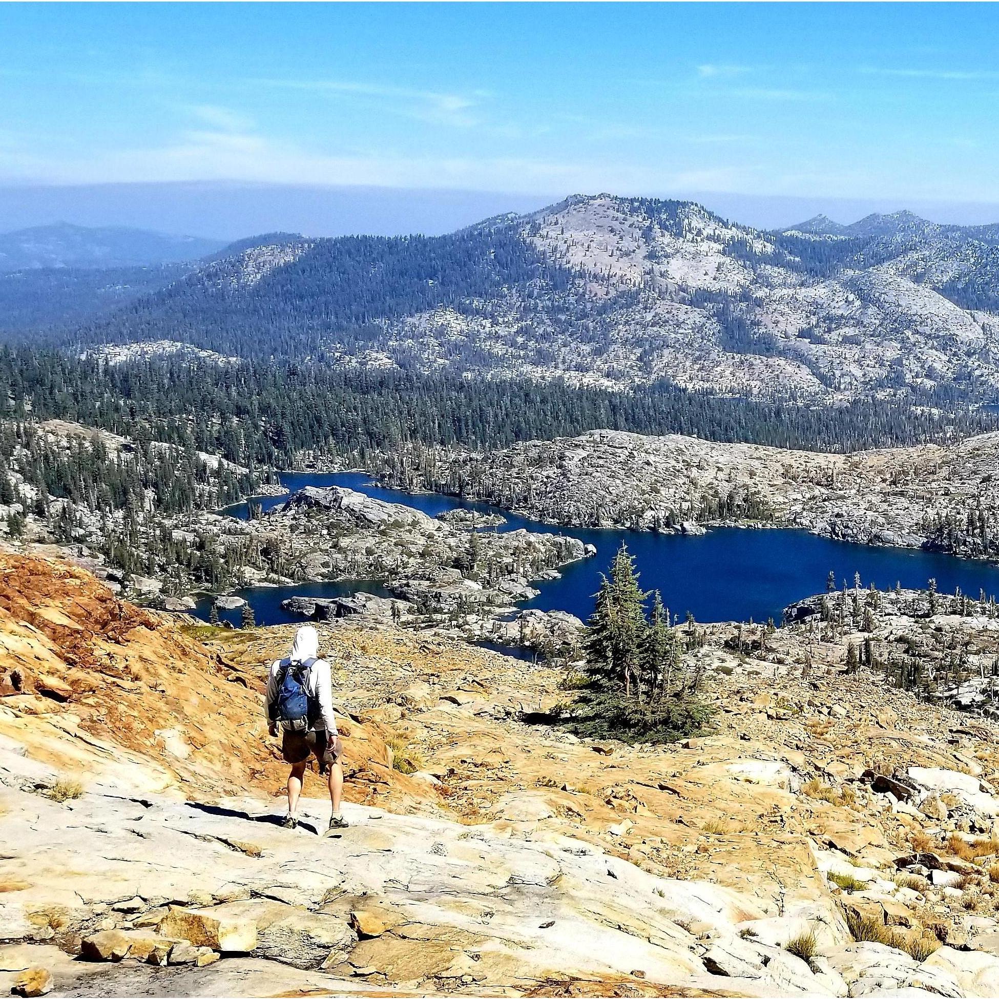 Wandering through our backyard (Desolation Wilderness) on our first backpacking trip together
