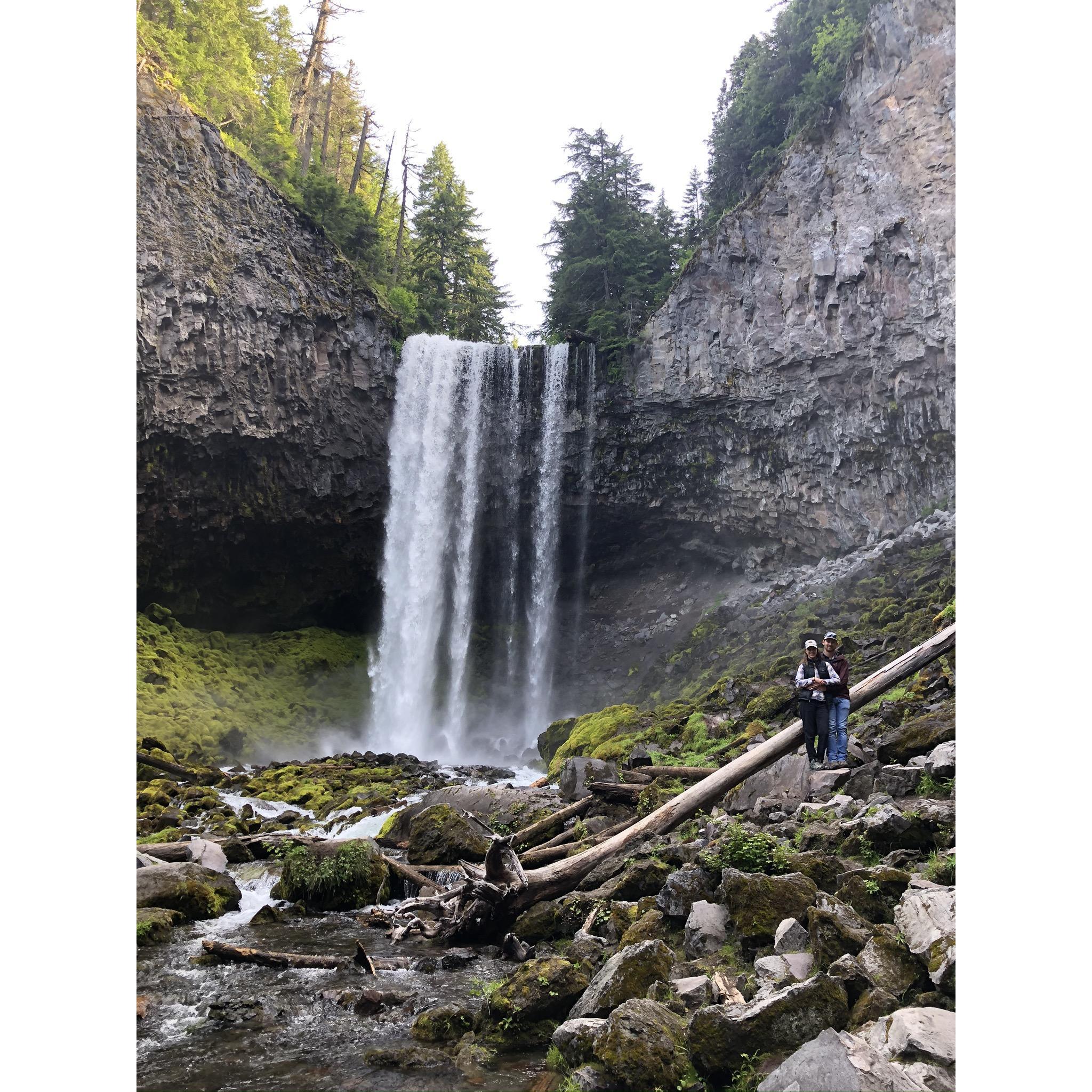 One of our adventures: This time hiking with Lindsey’s family to a water fall on Mount Hood in Oregon.