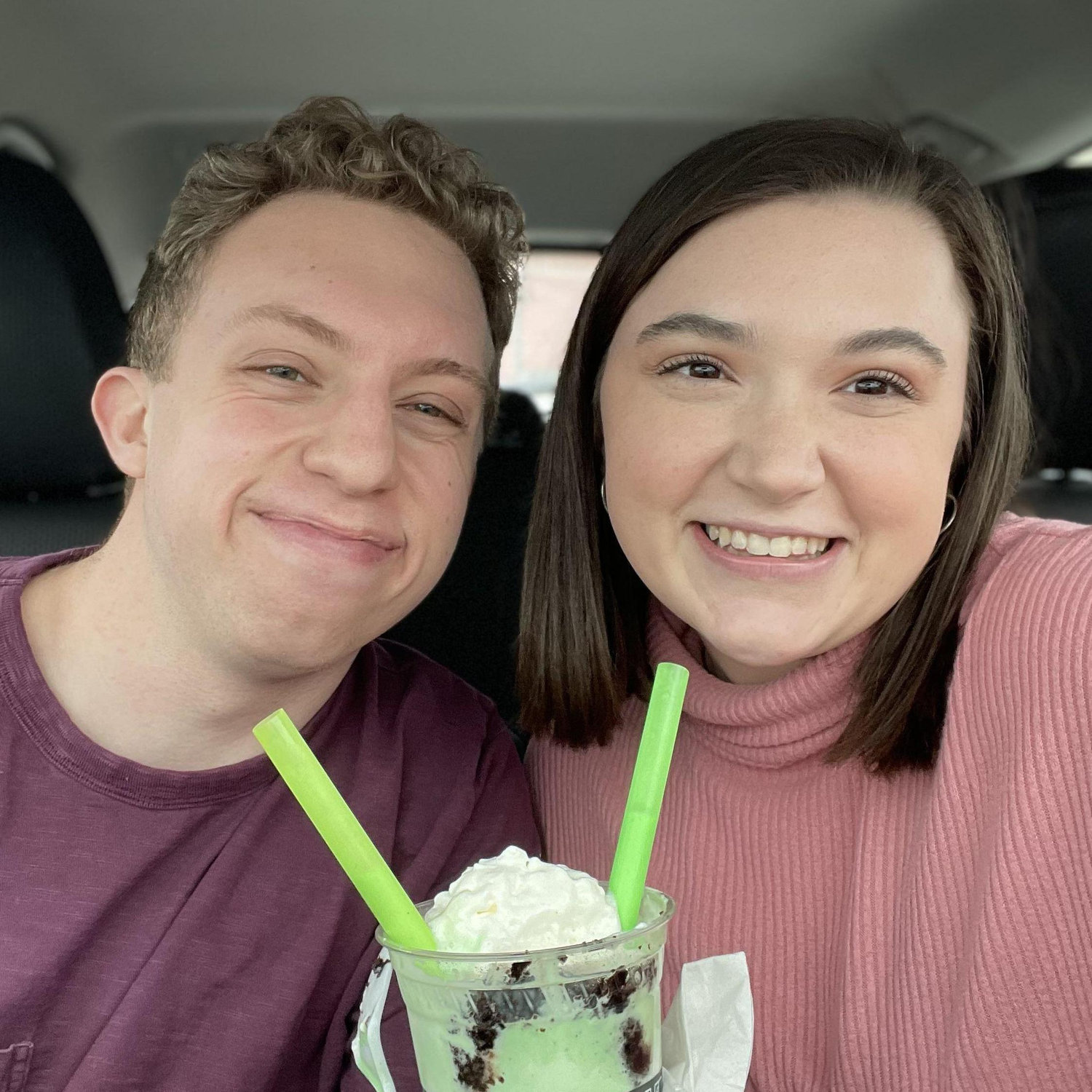 Our first official date was on Valentine's Day because of Covid restrictions. We ordered take out and ate in the car!
