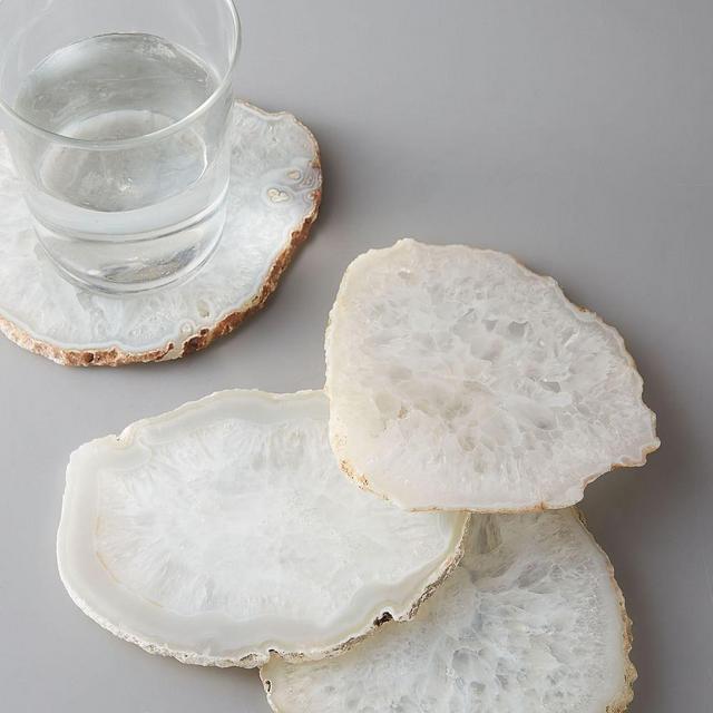 Clouded Agate Coasters , Set of 4