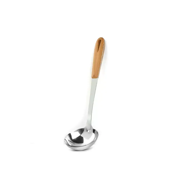 Unique Bargains Canteen Kitchen Wooden Handle Cooking Utensil Soup Ladle 13.9'' Length