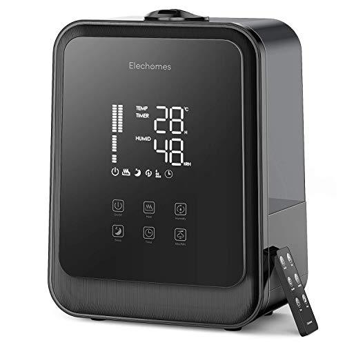 Elechomes Ultrasonic Humidifier 4.5L Vaporizer Cool Mist for Large Room Baby Bedroom with Remote Control, Customized Humidity, Large LED Touch Display, Whisper-Quiet, Lasts up to 35 Hours