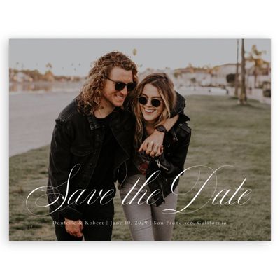 White Simple Wedding Digital Save the Date - Sydney Photo