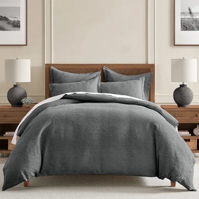 Cloud Waffle Charcoal King Comforter Set - Levtex Home