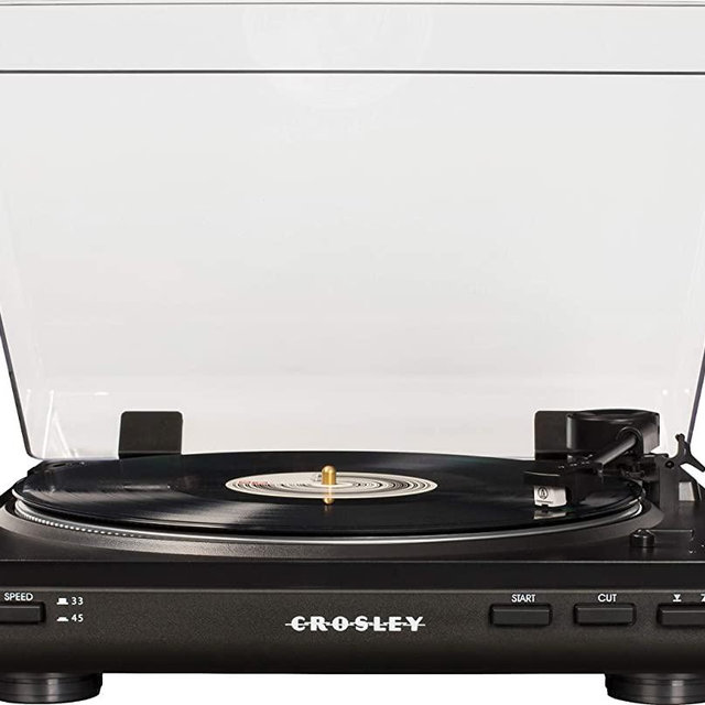 Crosley T400D-BK Fully Automatic Bluetooth 2-Speed Component Turntable with Built-in Preamp, Black