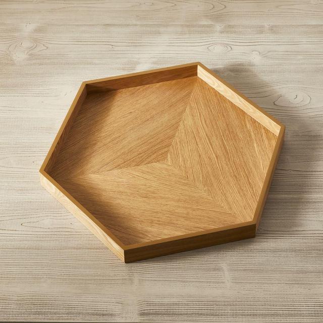 Modern Marquetry Tray, Hexagon, Ashwood