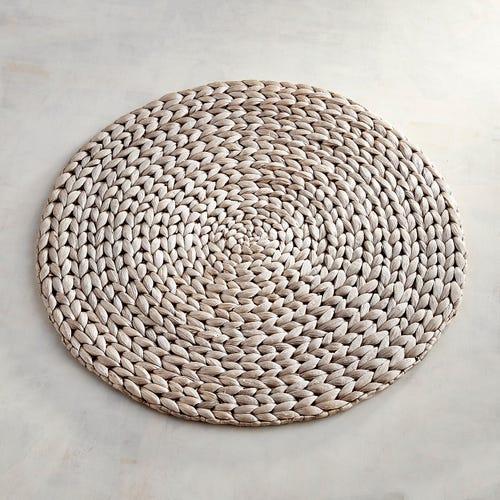 Water Hyacinth Round Metallic Placemat,