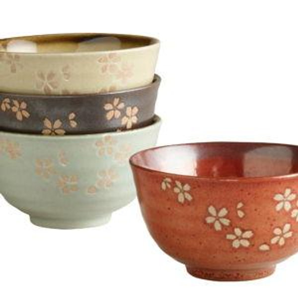 Fuji Blossom Rice Bowl Set Of 4 - World Market
