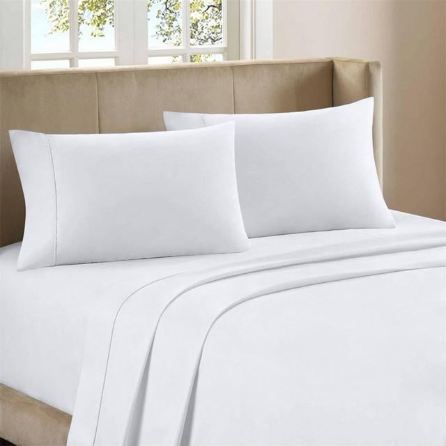King 300 Thread Count Organic Cotton Brushed Percale Sheet Set Arctic White - Purity Home