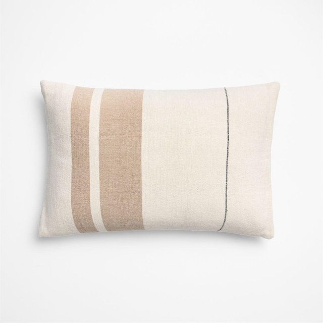 Charlie Colorblock 22"x15" Warm Sand Beige Throw Pillow Cover