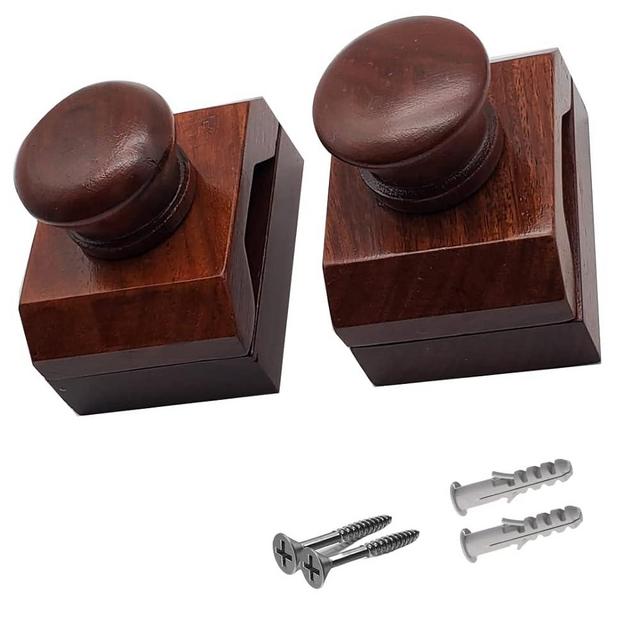 Hinge Back Wooden Quilt Wall Hanger – Cherry Brown – 2 Clamps with Screws for Tapestry Hangers Wall Hangings Wall Clips for Hanging Quilt Hangers for Wall hangings