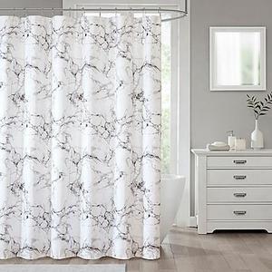 Marble 70-Inch x 72-Inch Shower Curtain in Silver