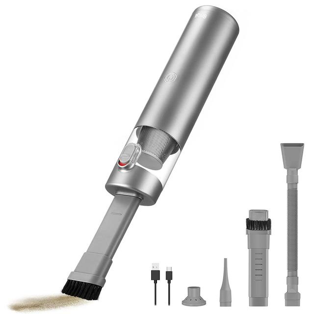 Brigii Handheld Vacuum Cleaner, Cordless Car Vacuum with Powerful Suction, 3 in 1-Hand Vacuum Air Duster Hand Pump, Mini Vacuum for Crevices, Keyboard Cleaner, USB Rechargeable-M1