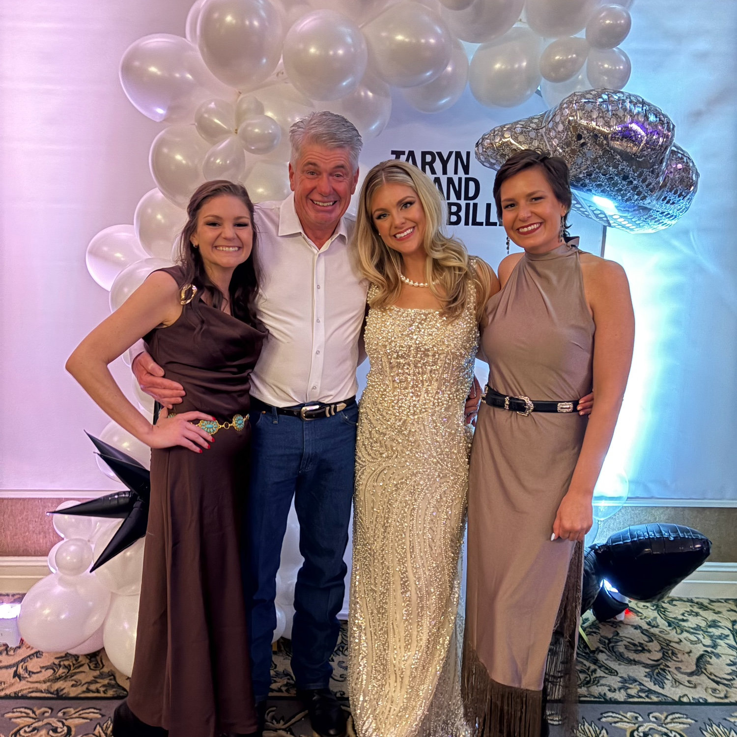 Taryn with her sisters and father at our Engagement celebration!