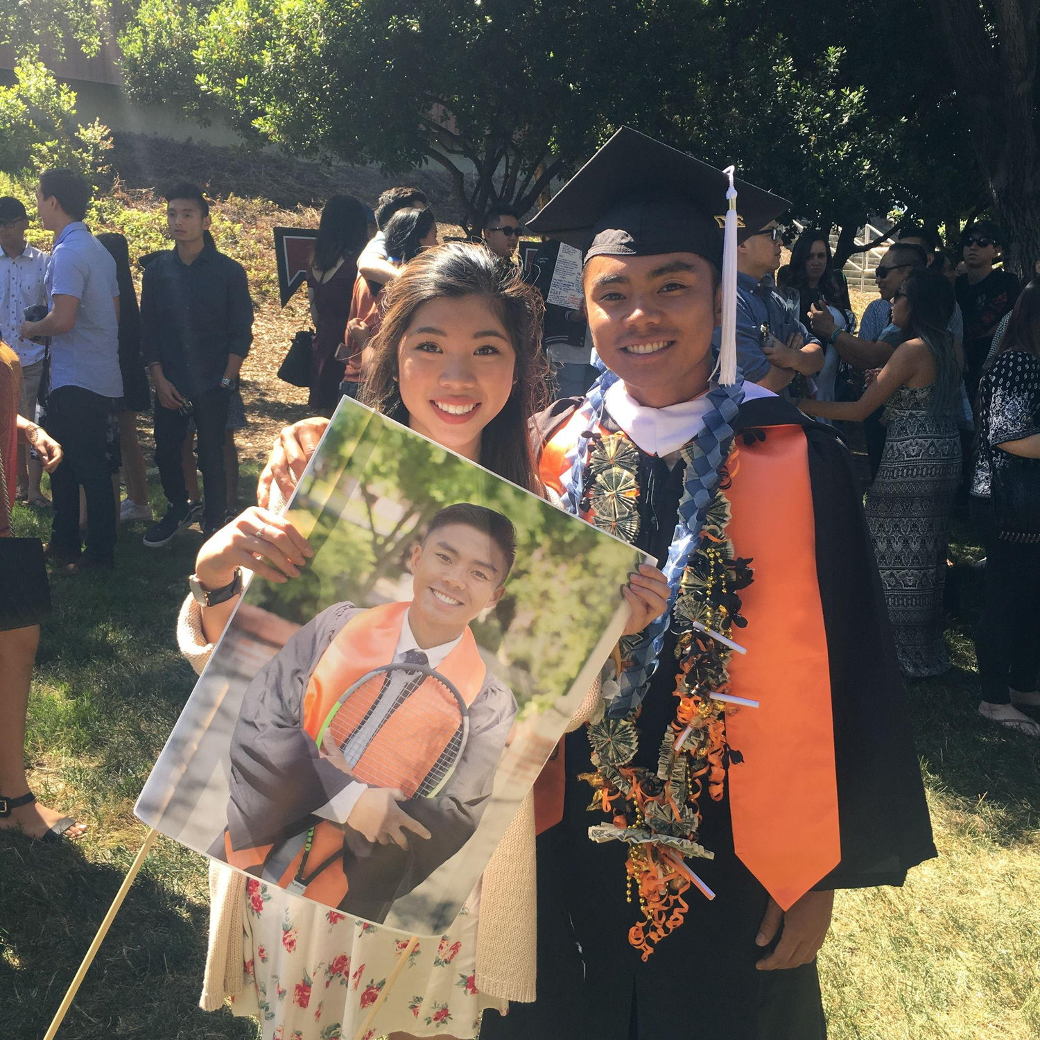 2017 - Our first photo together at Miguel's graduation