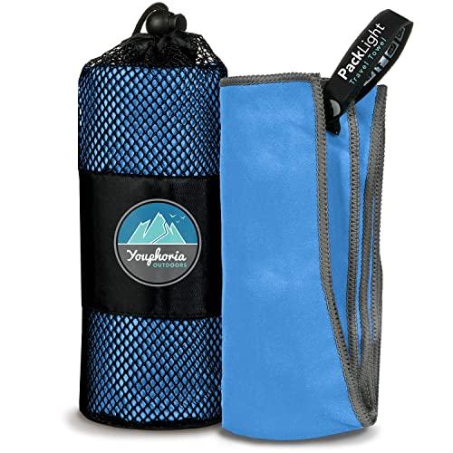 Youphoria Outdoors Microfiber Travel Towel - Ideal Fast Drying Towels for Camping, Travel, Beach, Backpacking, Gym, Sports, and Swimming - Lightweight, Quick Dry and Absorbent - 3 Size Options