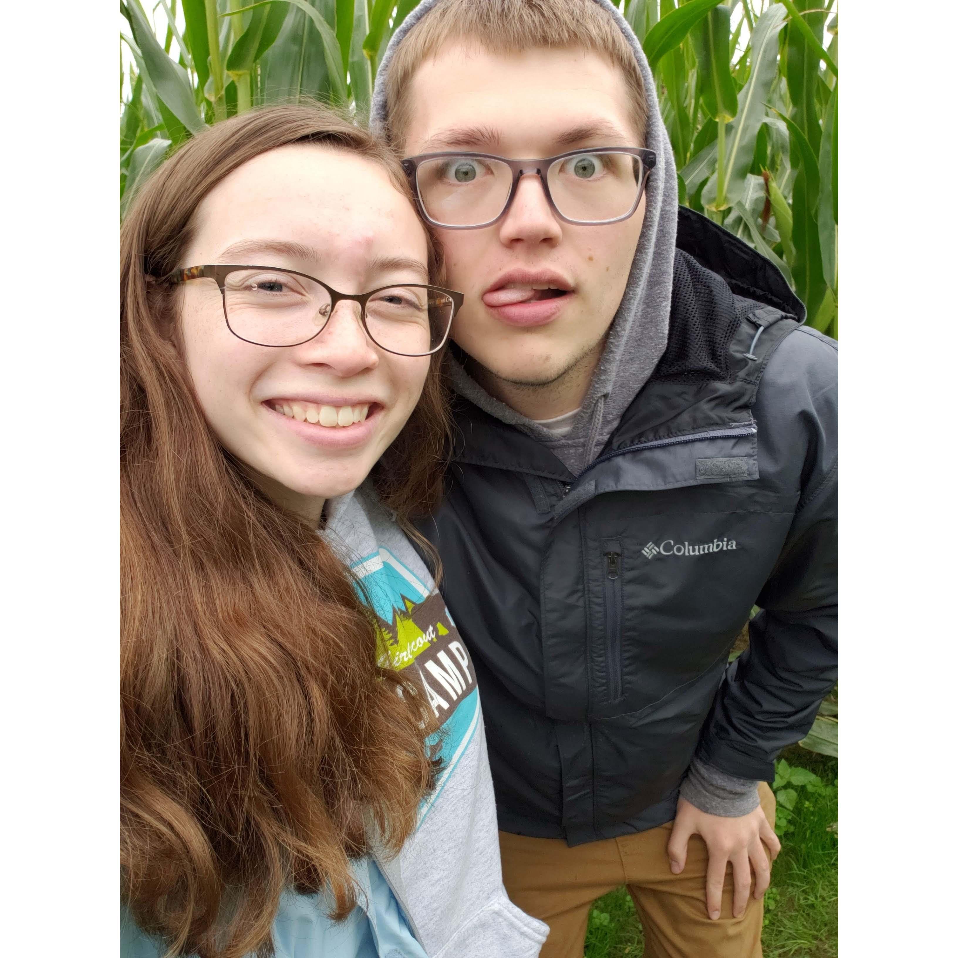 At the corn maze in October 2018.