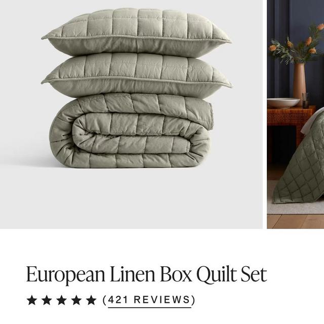 Linen Quilt Set - Willowleaf - King