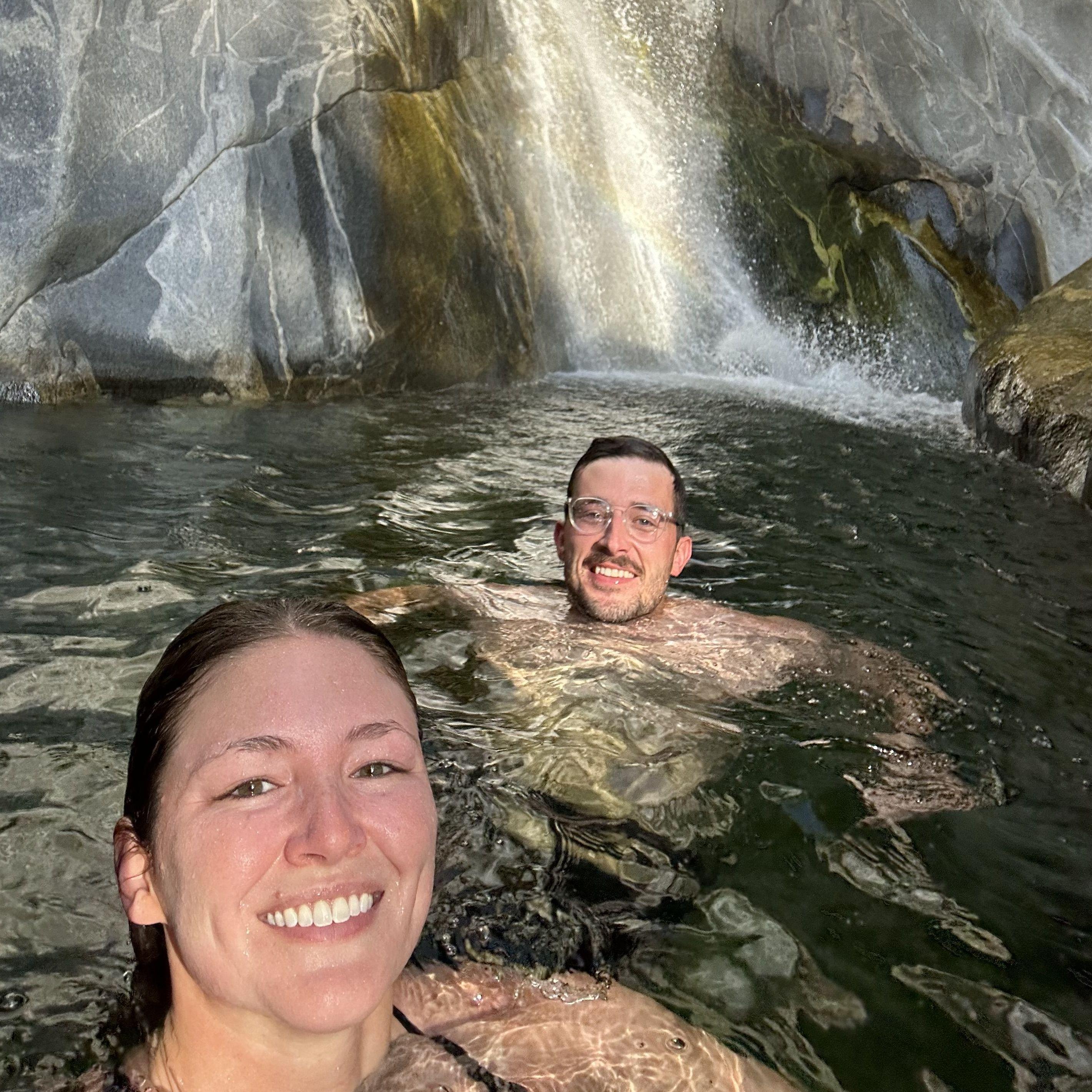 When we hiked through the California dessert to find this waterfall