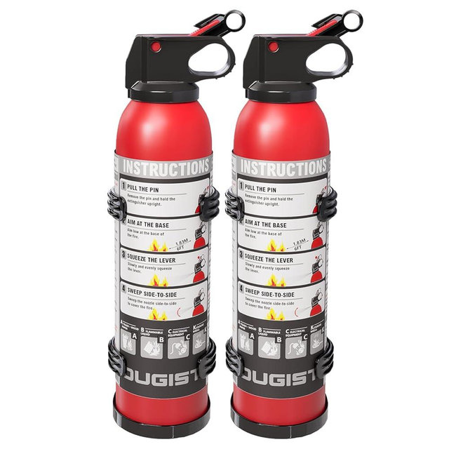 Small Fire Extinguisher for Home & Car – (2-Pack, 1.32lb Each) Portable Dry Chemical Fire Extinguishing Spray | For Kitchen Grease, Electrical, Vehicle & Garage Fires, Easy to Use