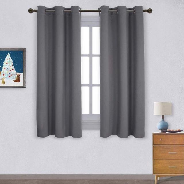 NICETOWN Thermal Insulated Grommet Blackout Curtains for Bedroom (2 Panels, W42 x L63 -Inch,Grey)