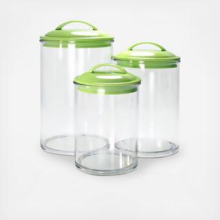 Acrylic Storage Canisters, Set of 3